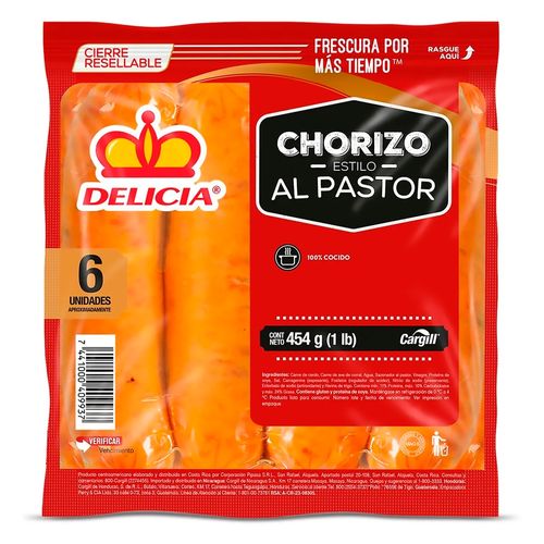Chorizo Delicia Al Pastor 454 Gr