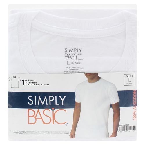 Playera Simply Basic Cuello Redondo T L