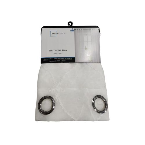 Ms Set De 2 Cortinas Transparentes Blanc