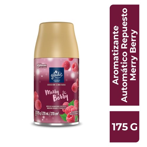 Aromatizante Glade Automático Edición Limitada Merry Berry Repuesto - 175 g