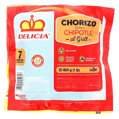 Chorizo Delicia Chipotle Al Grill 454g