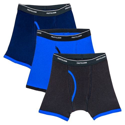 3 Pack Boxer Corto Color Azul Fruit of the Loom