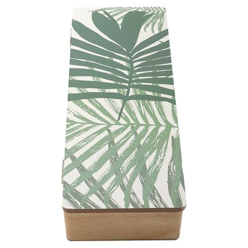 Caja Mainstays de madera con diseño de palmeras - 25 cm