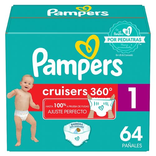 Pañales Pampers Cruisers 360 Talla 1 - 62 uds