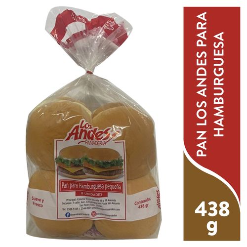 Hamborga Normal Pan Los Andes 8un 438gr