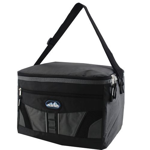 Lonchera Térmica Polar Pack Con Compartimiento Al Frente Pequeño Color Negro y Azul