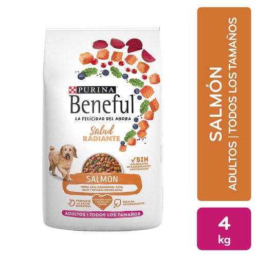 Alimento Perro Adulto Purina Beneful Salud Radiante Salmón, Todos Los Tamaños 4kg