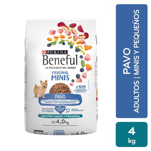 Alimento Perro Adulto Purina Beneful Original Minis Pavo, Minis Y Pequeños 4kg