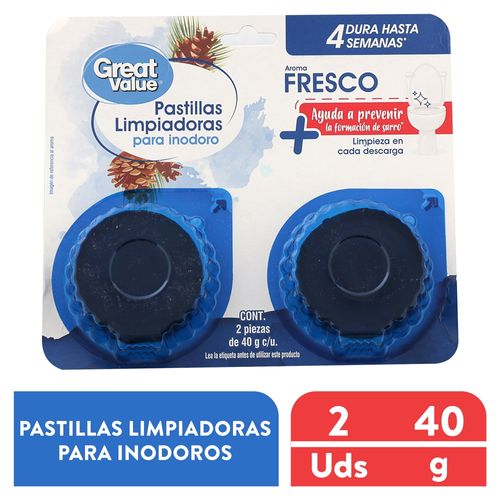 Pastilla Inodor Great Value Az 2pk 40 Gr