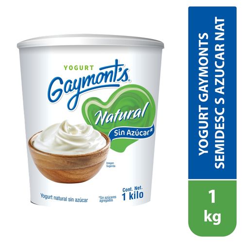 Yogurt Gaymonts Semidescremado Sin Azucar Natural 1kg