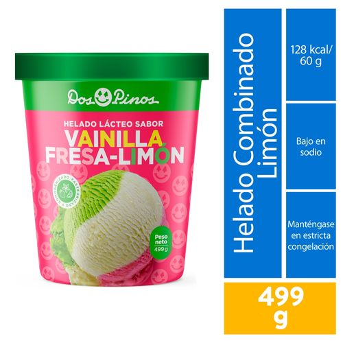 Helado Dos Pinos Vainilla Fresa Limon - 499gr