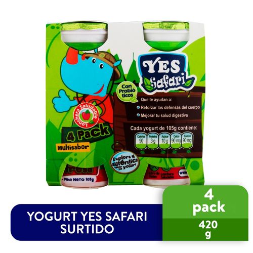 4 Pack Yogurt Yes Safari Surtido - 400ml