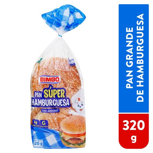 Pan Bimbo Hamburguesa Big 4 Unidades -  350gr