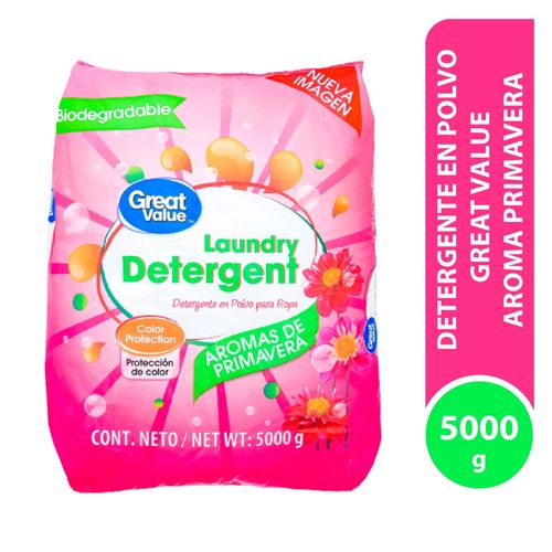 Detergente en polvo Great Value aroma primavera -5000g