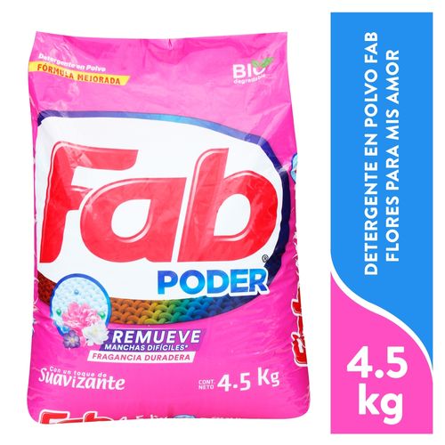 Detergente Polvo Fab Flores Amores4500Gr