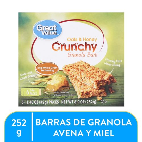 Barras De Granola Gv Avena Y Miel  252gr