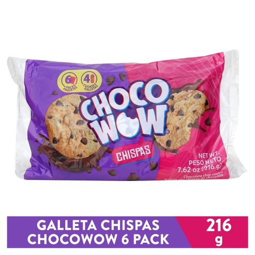 Galleta dulce Chocowow Chispas 6U - 216gr