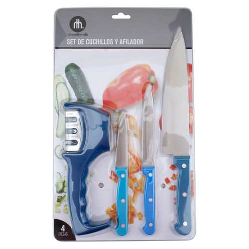 Set 3 Cuchillos Y Afilador Hometrends