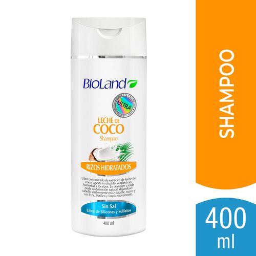 Shampoo Bioland Leche de Coco Rizos Hidratados - 400 ml