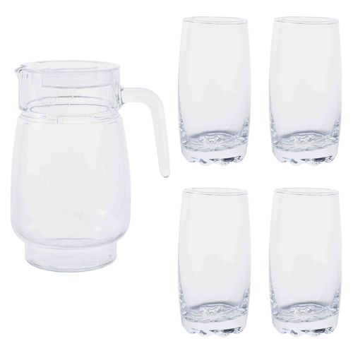Ms Set De Pichel Con 5 Vasos De Vidrio