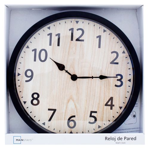 Ms Reloj Acabado Madera 35Cm