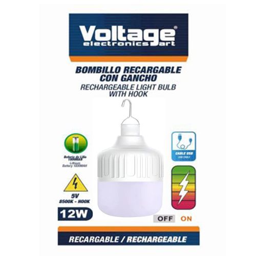 Bombillo Voltage Recargable Usb - 12W