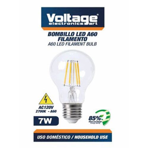 Bombillo Voltage Led Filamento A60 - 7W