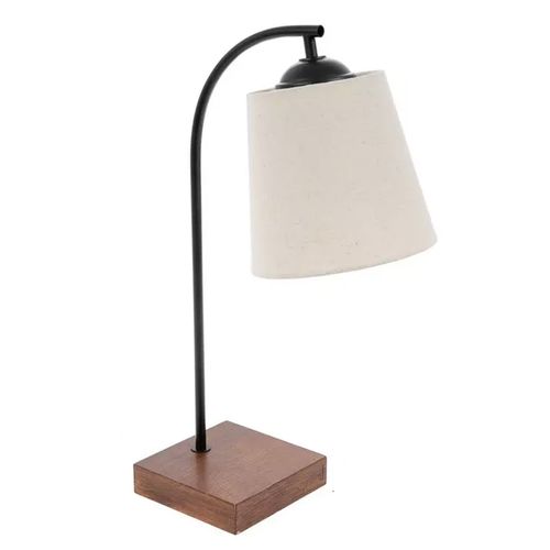 Ht Lampara De Mesa Con Base Madera