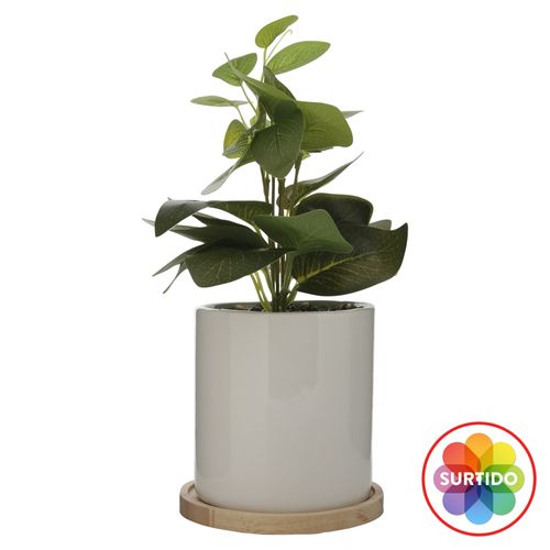 Ms Planta Artificial Co Base Madera 25Cm