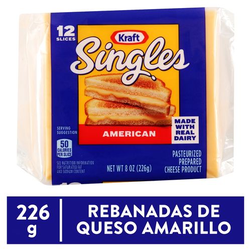Queso Kraft Singles American 12un 226 Gr