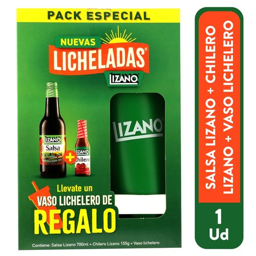 Pack Salsa Lizano Chilero Mas Vaso 855gr