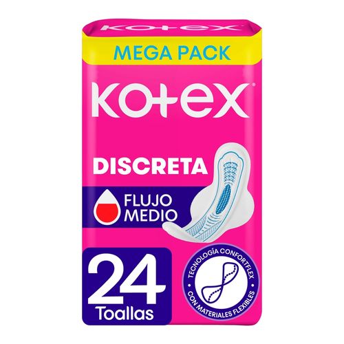 Toallas Femeninas Kotex Discreta - 24 Unidades