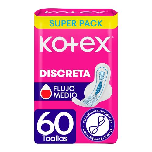 Toalla Fem Ultrafina Kotex Discreta 60ea