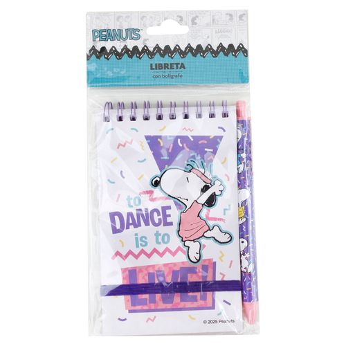Libreta Peanuts snoopy con bolígrafos