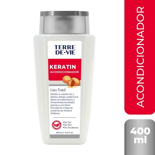 Acondicionador Terre de Vie con keratina liso total - 400 ml