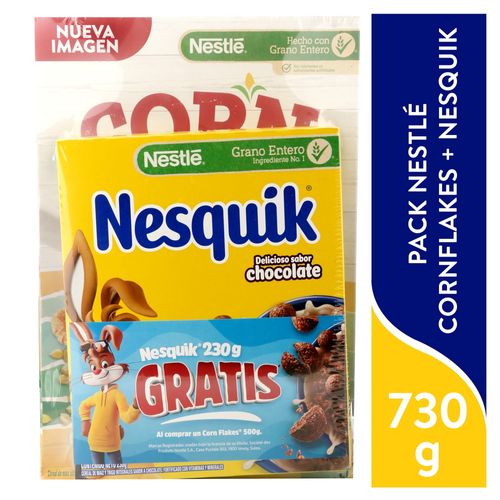 Pack Cereal Hojuelas Mas Nesquik 730 Gr
