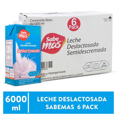 Leche Deslactosada Sabemas Uht 6Pack 6000ml