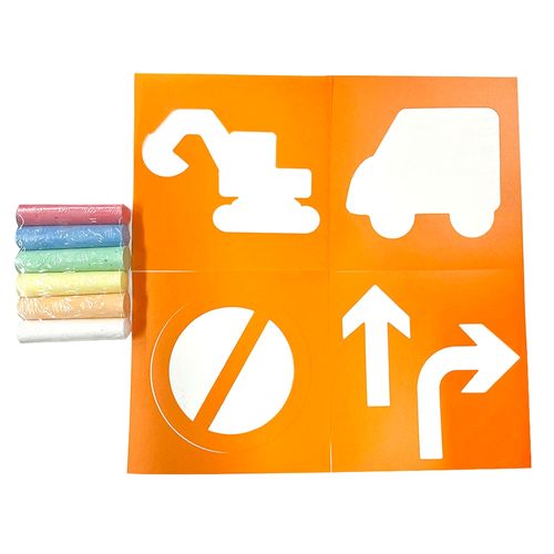 Set Tiza Infantil Pen+Gear de 6 unidades y 4 Estencil