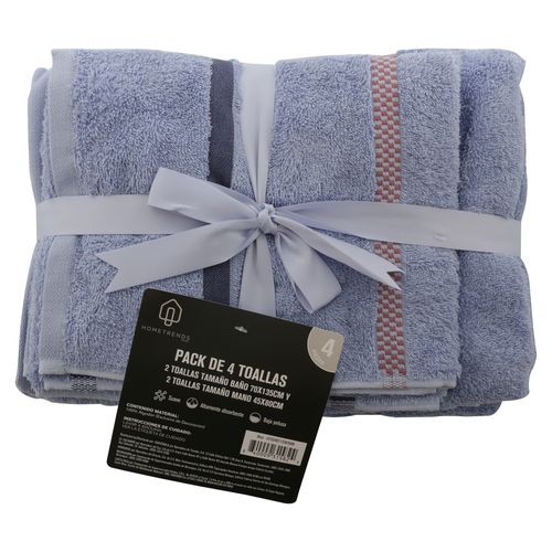 Set Home Trends toallas baño y manos color azul