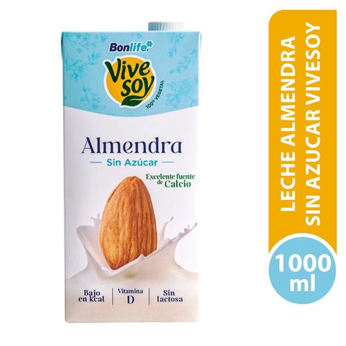 Leche de almendras Vivesoy sin azúcar -1000 ml