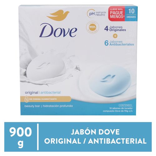 Jabón Barra Dove Antibacterial Y Original 10 Pack - 90g