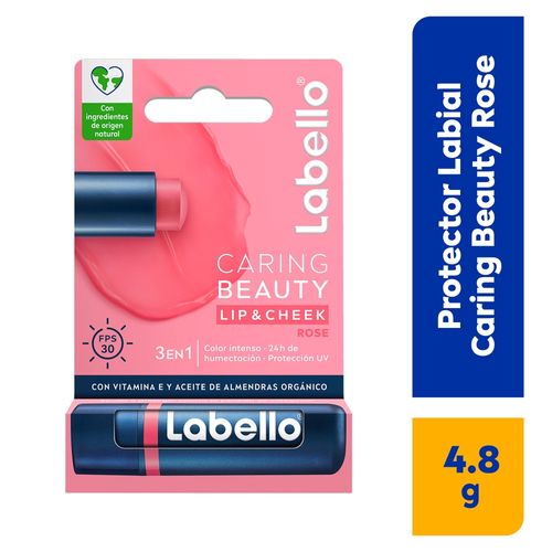 Labial Labello Caring Beauty Rose - 4 g