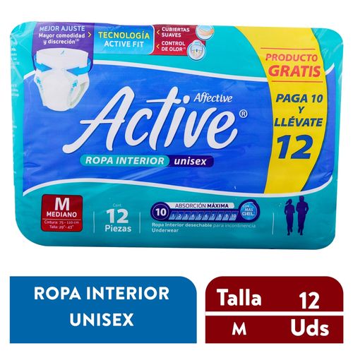 Ropa Interior Affective Safe Pants Incontinencia Talla M - 12 Unidades