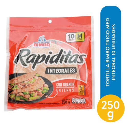 Tortilla Bimbo de Harina Mediana Integral  10 Unidades -  250 g