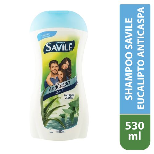Shampoo Savilé Eucalipto Y Sábila Anticaspa 2 En 1 - 530ml