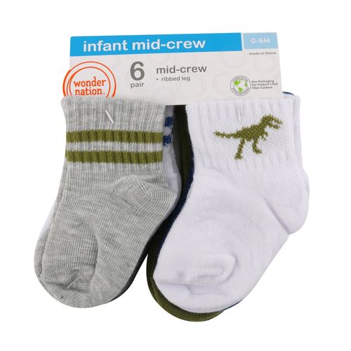 6Pk Calceta Wonder Nation Bebo T0 6M