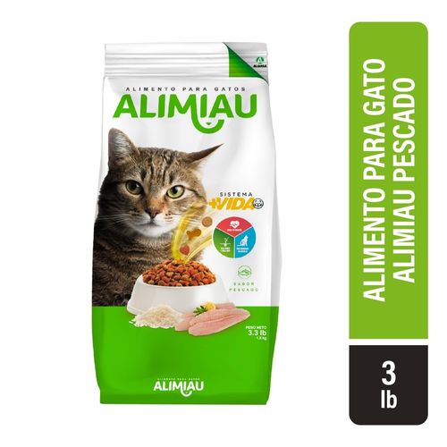 Alimento Alimiau Para Gato Sabor Pescado - 3lbs