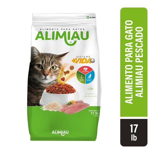 Alimento Alimiau Para Gato Sabor Pescado - 17lbs