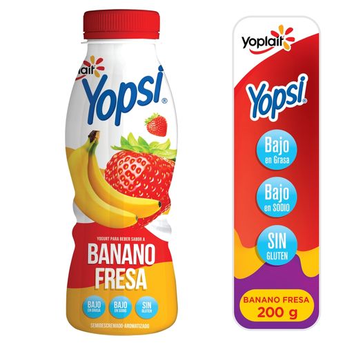 Yogurt Yoplait Yopsi Sabor A Banano Fresa - 200 g
