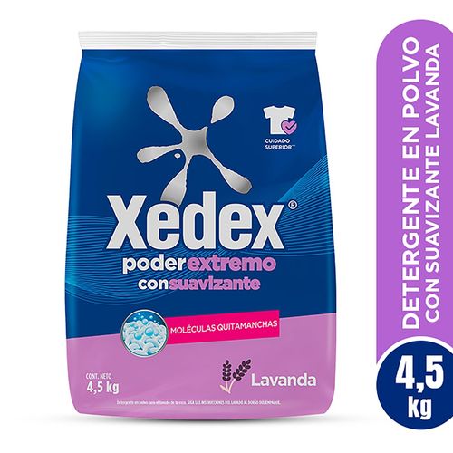 Detergente en polvo Xedex Poder Extremo Lavanda - 4.5 kg